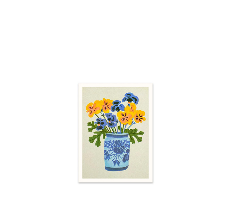 PANSIES IN VASE
